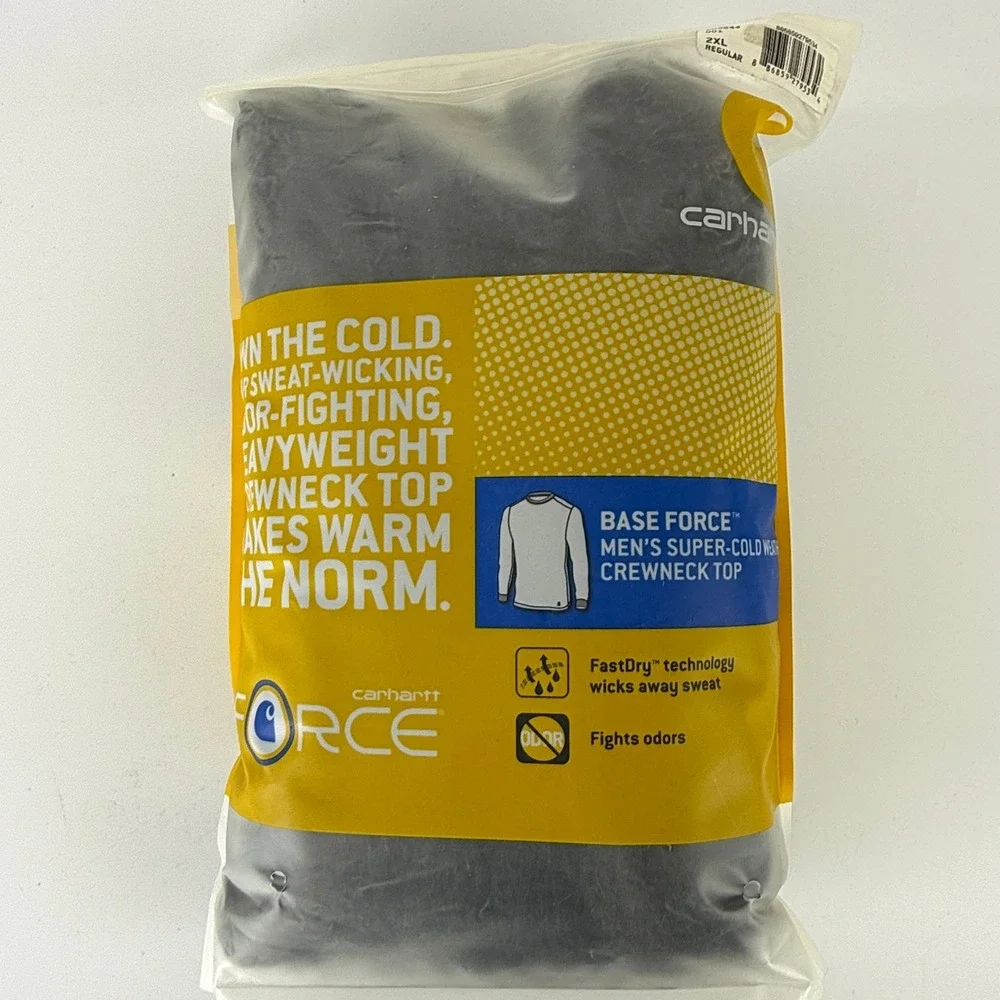 Carhartt Force Base Layer Mens 2XL Black Super-Cold Weather Crewneck Top NWT